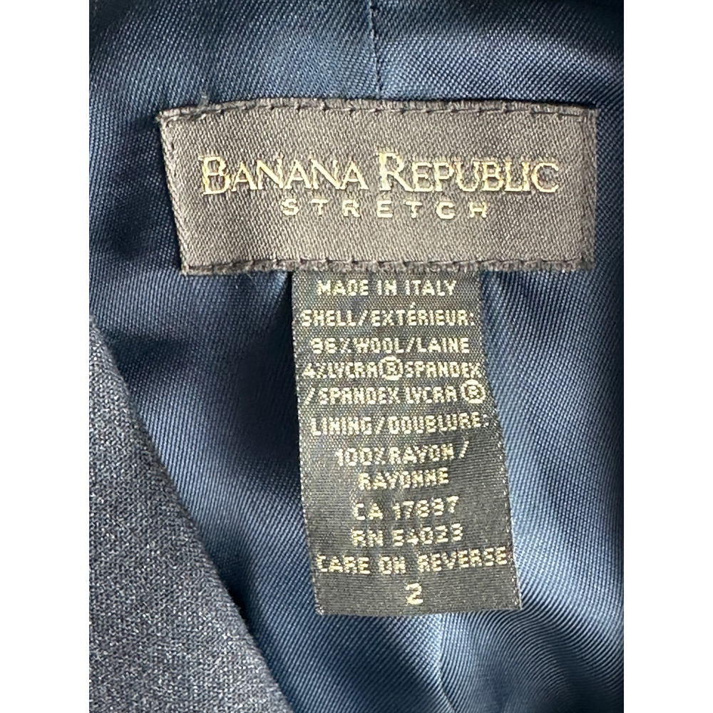 Banana Republic 2 Italian $298 Stretch WOOL Blazer 3 Button Jacket Dark Gray EUC - Picture 5 of 7